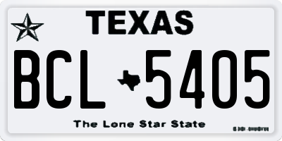 TX license plate BCL5405