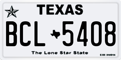 TX license plate BCL5408