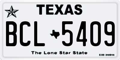 TX license plate BCL5409