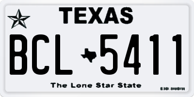 TX license plate BCL5411