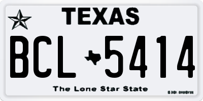 TX license plate BCL5414