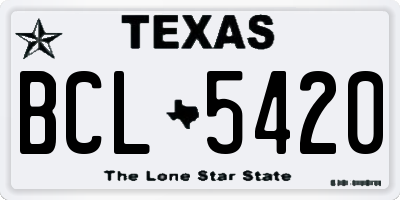TX license plate BCL5420