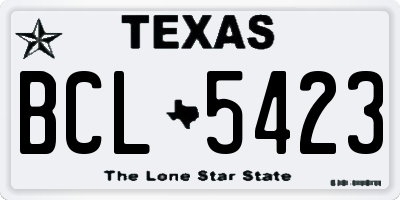 TX license plate BCL5423