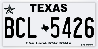 TX license plate BCL5426