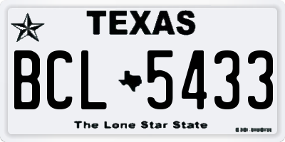 TX license plate BCL5433