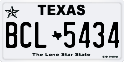 TX license plate BCL5434