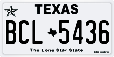 TX license plate BCL5436