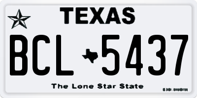 TX license plate BCL5437