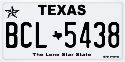 TX license plate BCL5438