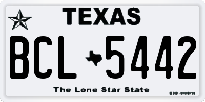 TX license plate BCL5442