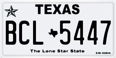 TX license plate BCL5447