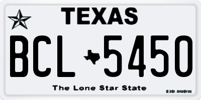 TX license plate BCL5450