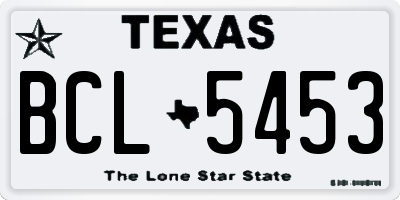 TX license plate BCL5453