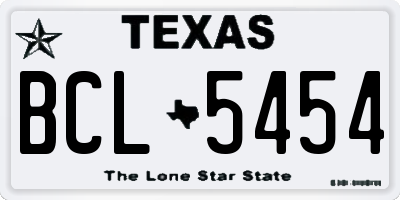 TX license plate BCL5454