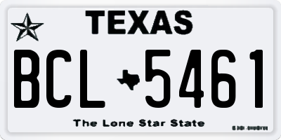 TX license plate BCL5461