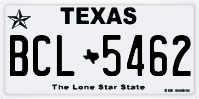 TX license plate BCL5462