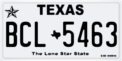 TX license plate BCL5463