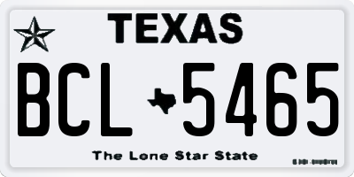 TX license plate BCL5465