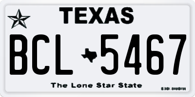 TX license plate BCL5467
