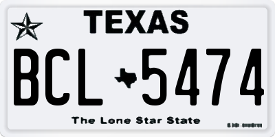 TX license plate BCL5474