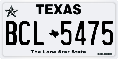 TX license plate BCL5475