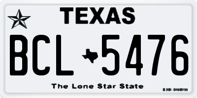 TX license plate BCL5476