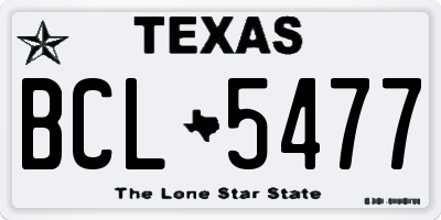 TX license plate BCL5477