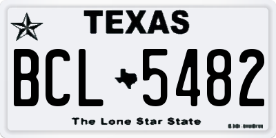 TX license plate BCL5482