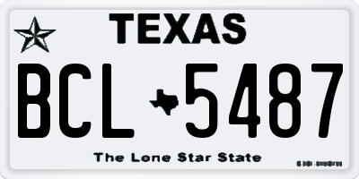 TX license plate BCL5487