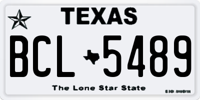 TX license plate BCL5489