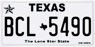 TX license plate BCL5490