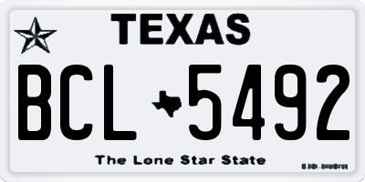 TX license plate BCL5492