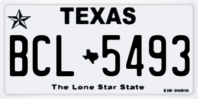 TX license plate BCL5493