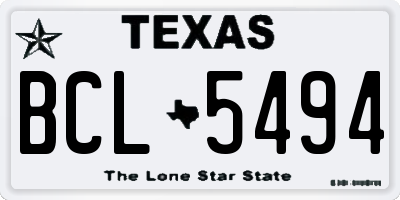TX license plate BCL5494
