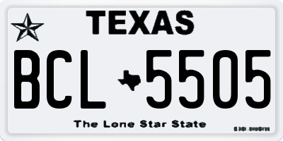 TX license plate BCL5505