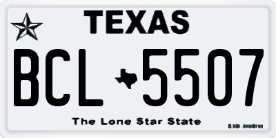 TX license plate BCL5507