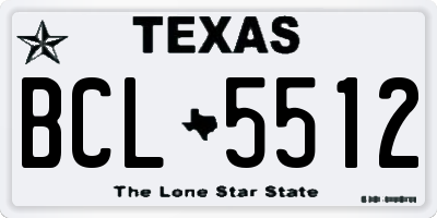 TX license plate BCL5512