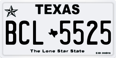 TX license plate BCL5525