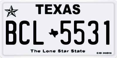 TX license plate BCL5531