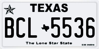 TX license plate BCL5536
