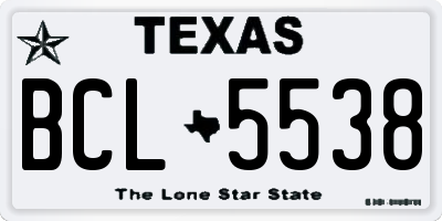 TX license plate BCL5538