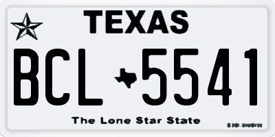 TX license plate BCL5541