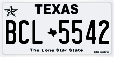 TX license plate BCL5542