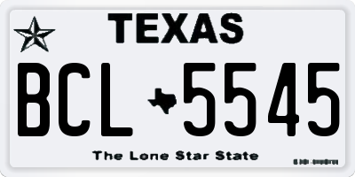 TX license plate BCL5545