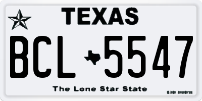TX license plate BCL5547