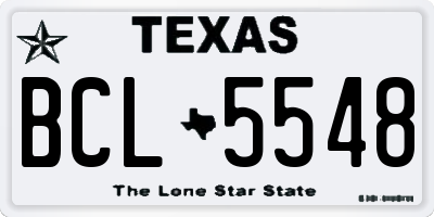 TX license plate BCL5548