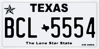 TX license plate BCL5554