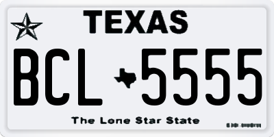 TX license plate BCL5555