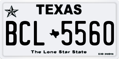 TX license plate BCL5560