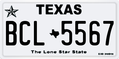 TX license plate BCL5567